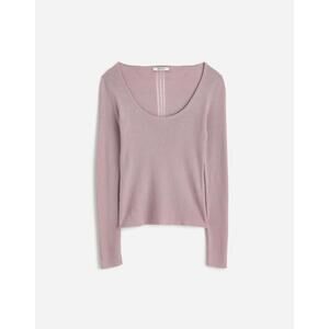 Madewell Merino Wool-Silk Blend‎ Scoopneck Sweater XXS Heather Silver Lilac
